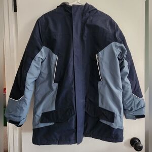 Lands’ End Kids Squall Winter Jacket Blue Waterproof Hooded Size XL 18-20